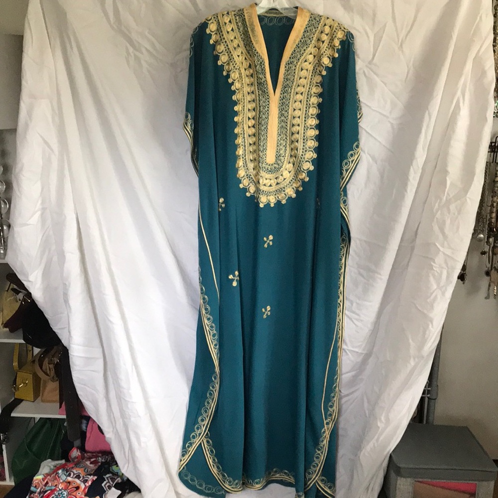 Teals did gold caftan